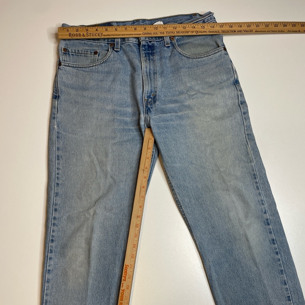 Vintage 90’s Levis 505 Faded Light Wash Jeans Red Tab Made In USA 34x30 Casual - Picture 8 of 8